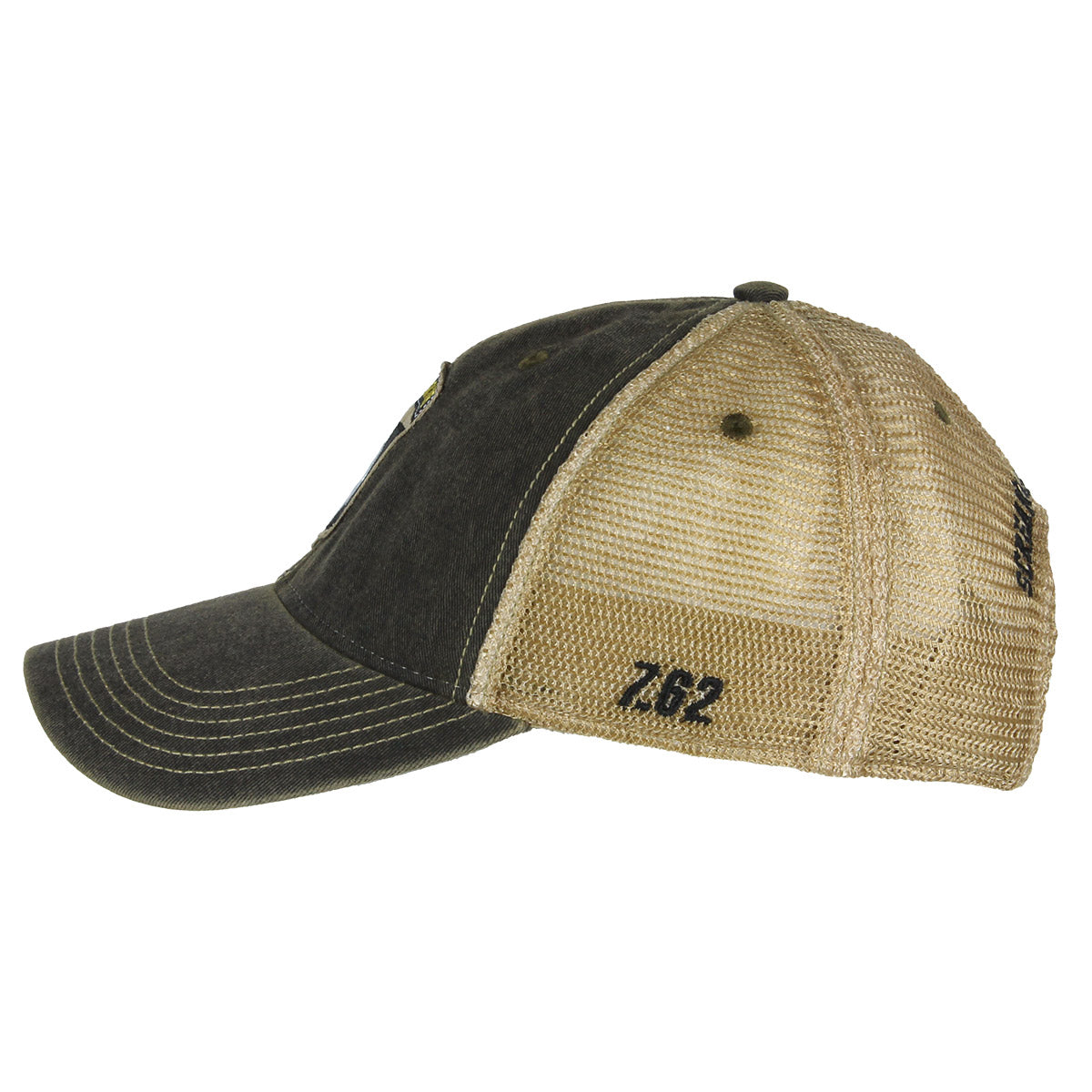 Big Accessories BA682 All-Mesh Patch Trucker Hat - Dk Char/ Dk Char Os