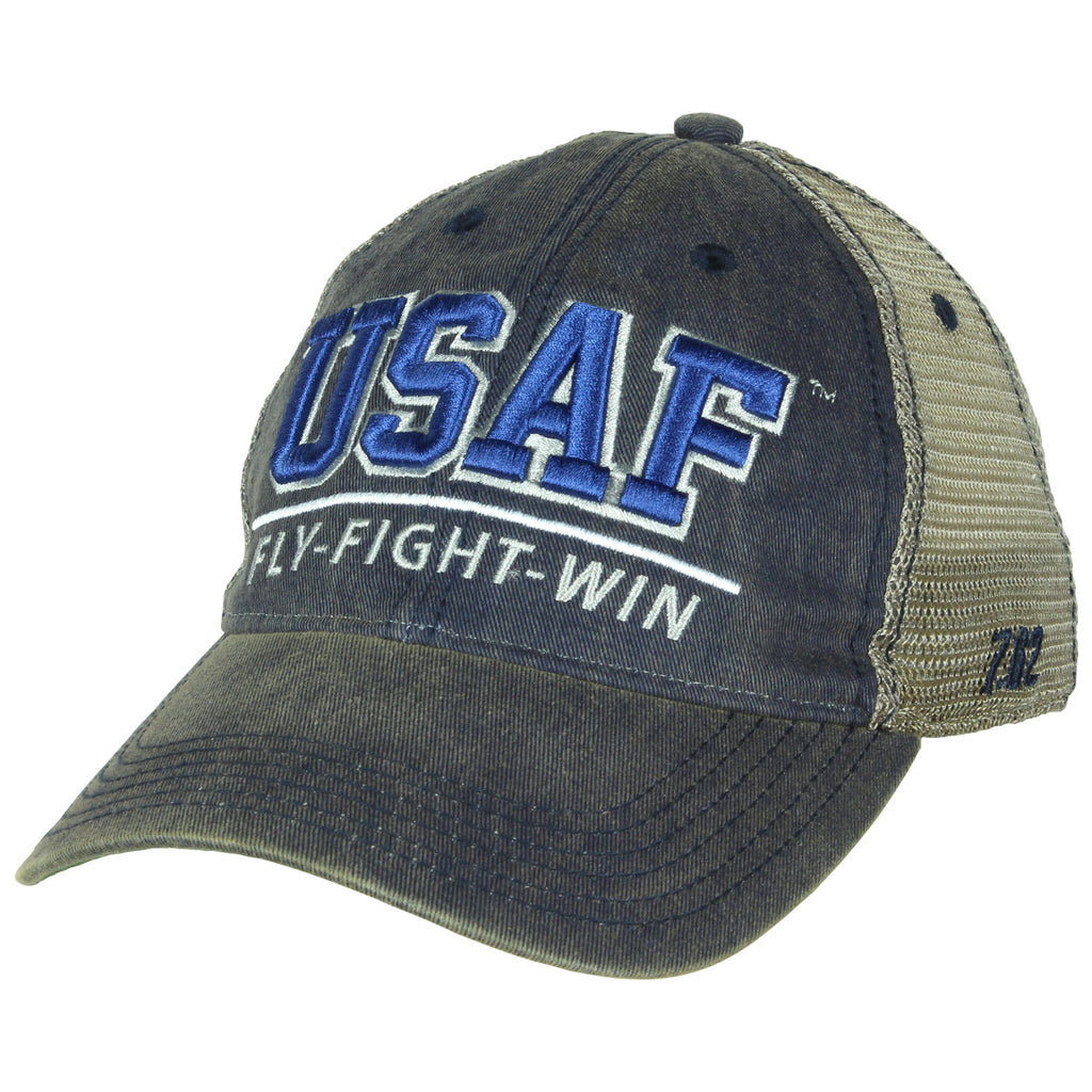 US Air Force 'Fly, Fight, Win' Vintage Trucker Hat — 7.62 Design