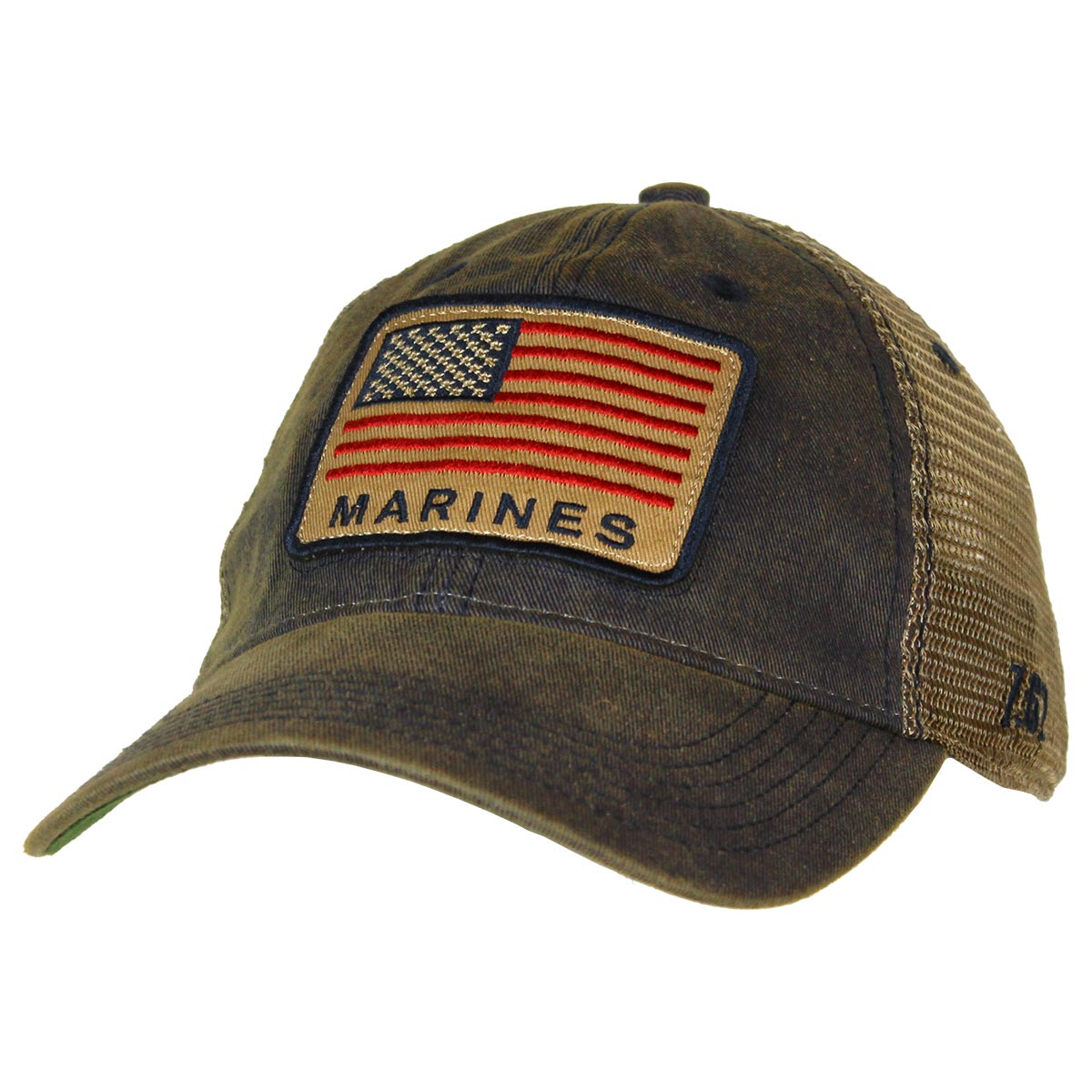 Marines US Flag Vintage Trucker Cap One Size Fits Most / Vintage Navy